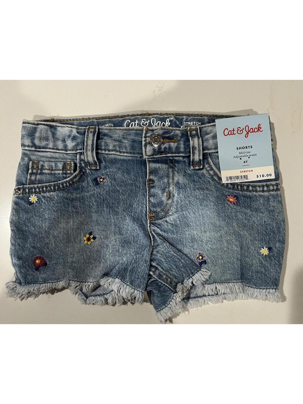 Toddler Girls' Floral Embroidered Shorts - Cat & Jack™  4T: Machine Washable
